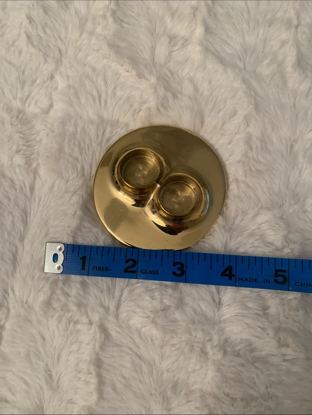 Polished Gold Double Tealight Holder - Sleek Metallic Accent - Picture 3 of 3